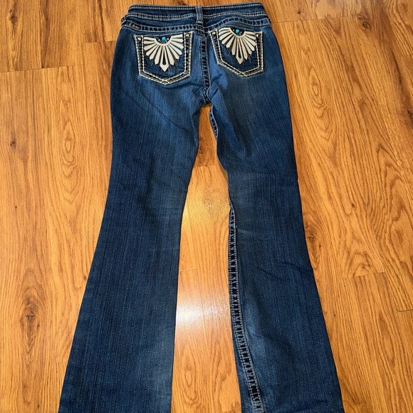 Ariat Ruby Women’s Jeans Embellished Pockets Turquoise Stone Size 26S - Picture 2 of 3